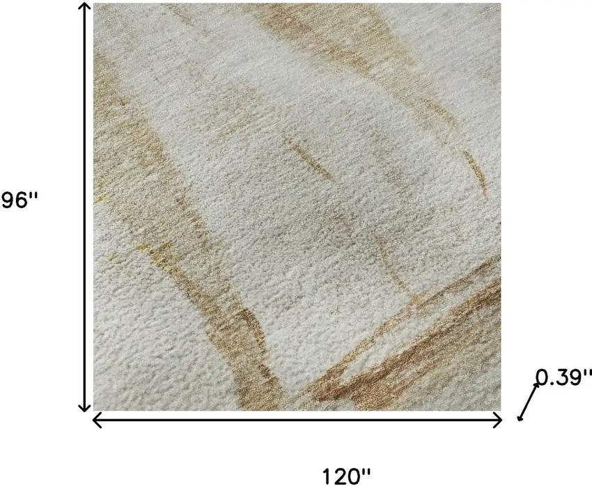 Taupe And Gold Nautical Washable Area Rug With UV Protection Photo 7