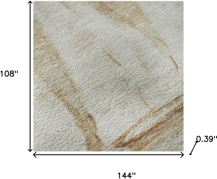 Taupe And Gold Nautical Washable Area Rug With UV Protection Photo 7