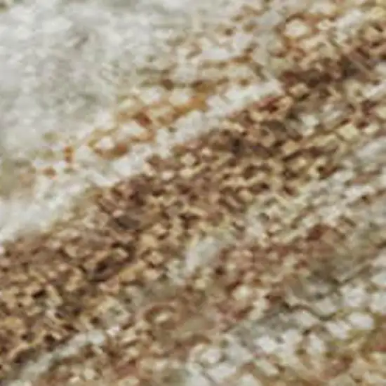 Taupe And Gold Nautical Washable Area Rug With UV Protection Photo 1