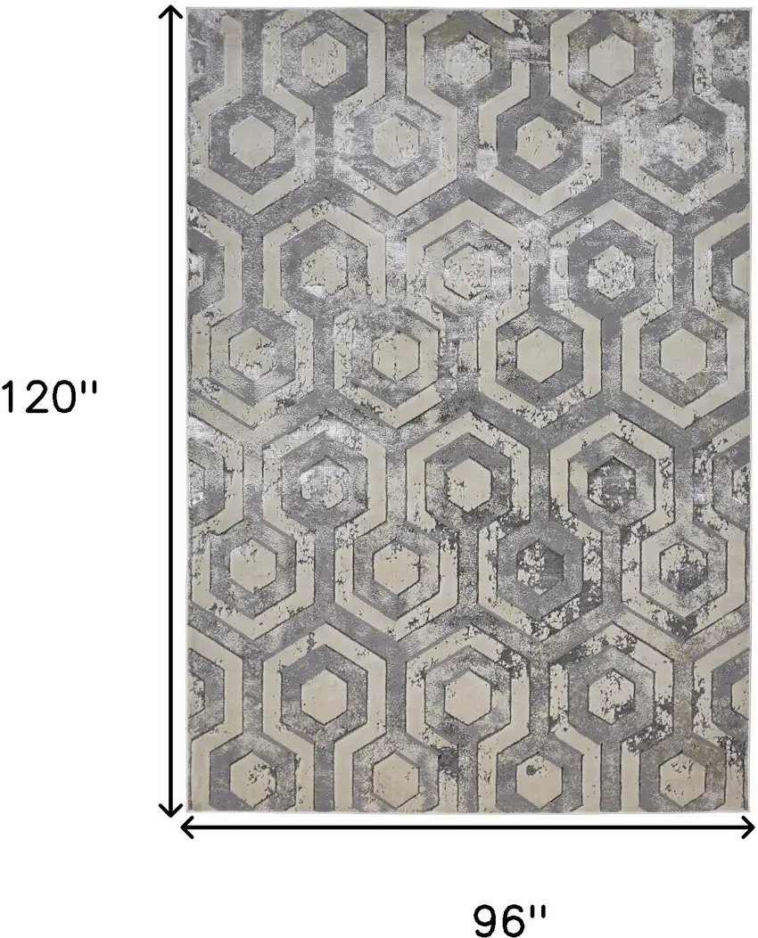 Taupe And Gray Abstract Distressed Area Rug Photo 3