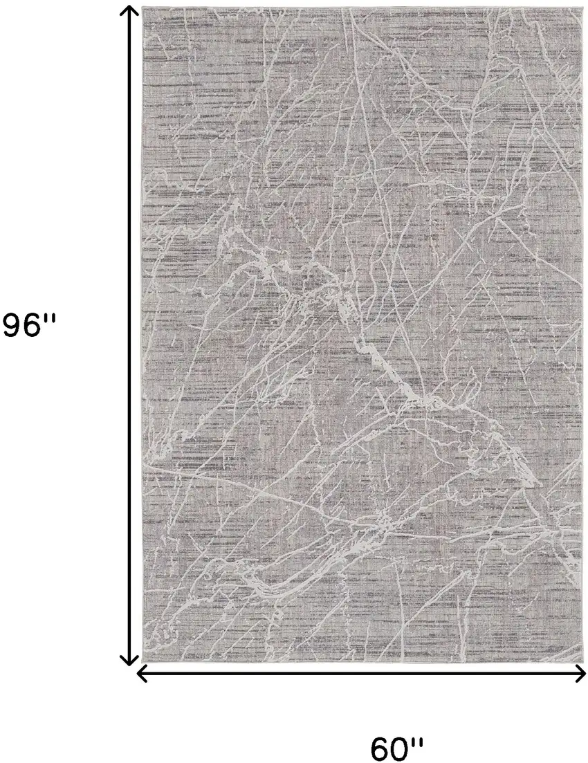 Taupe And Gray Abstract Power Loom Distressed Stain Resistant Area Rug Photo 10