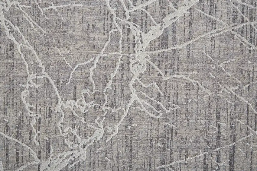 Taupe And Gray Abstract Power Loom Distressed Stain Resistant Area Rug Photo 9