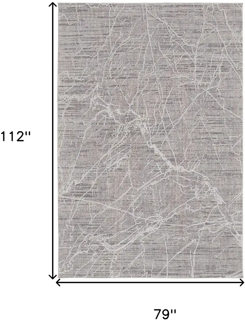 Taupe And Gray Abstract Power Loom Distressed Stain Resistant Area Rug Photo 4