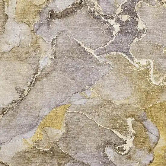 Taupe And Gray Abstract Washable Area Rug With UV Protection Photo 8