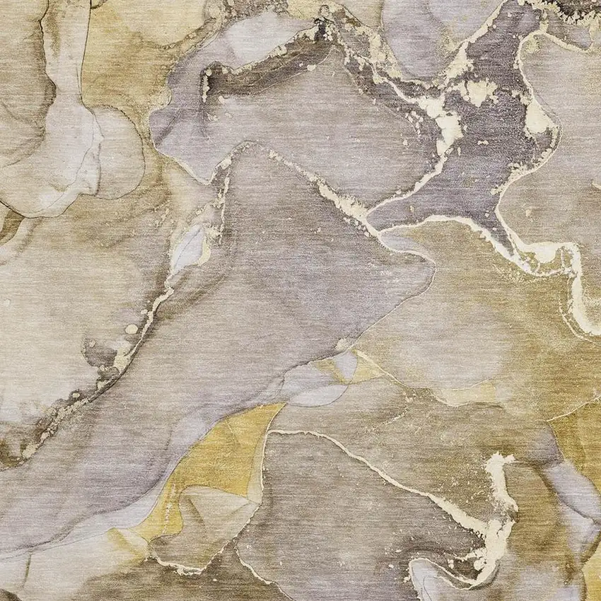 Taupe And Gray Abstract Washable Area Rug With UV Protection Photo 8