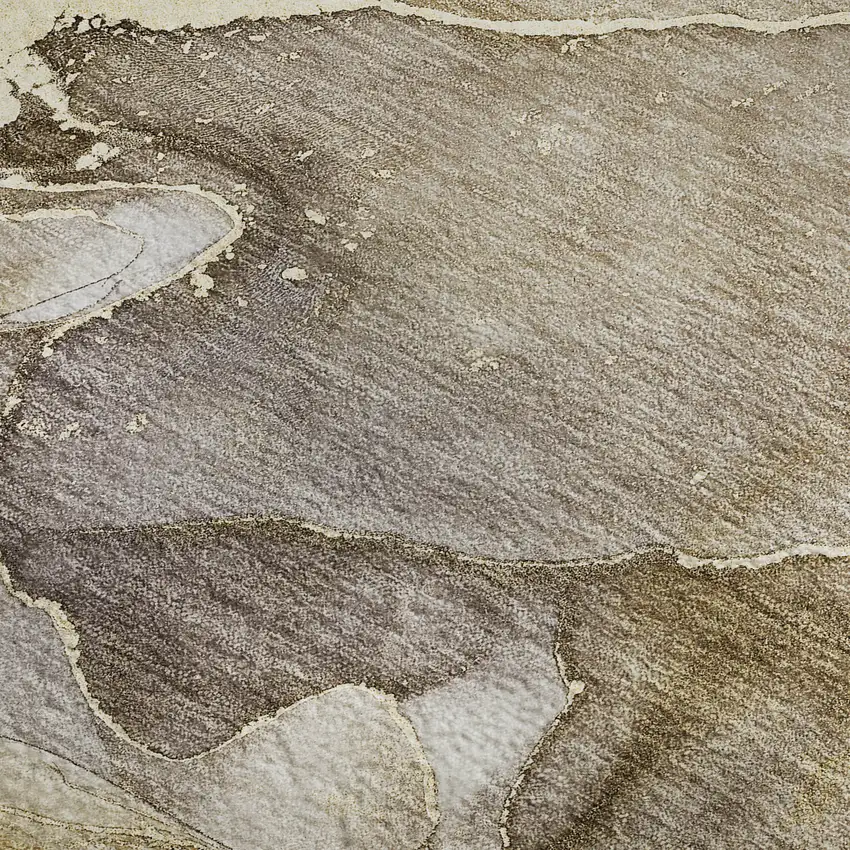 Taupe And Gray Abstract Washable Area Rug With UV Protection Photo 7