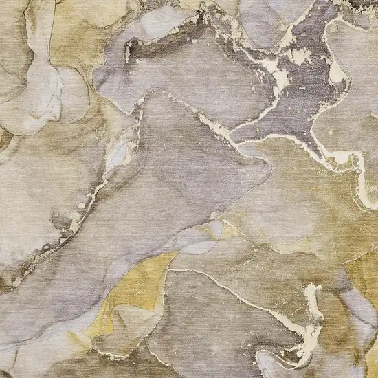 Taupe And Gray Abstract Washable Area Rug With UV Protection Photo 3