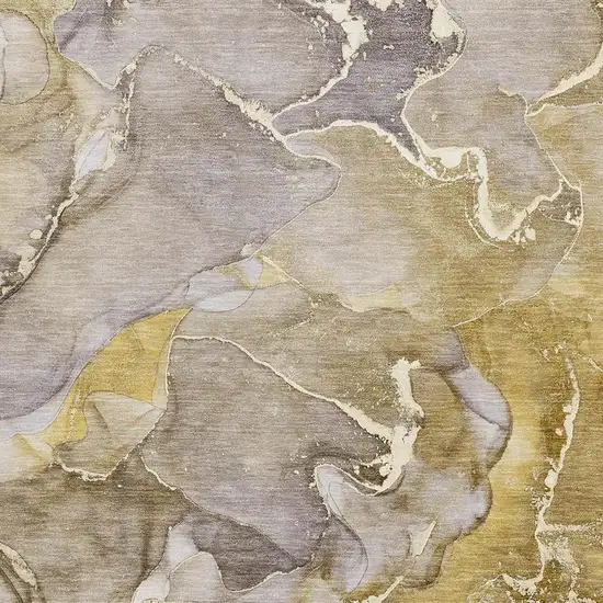 Taupe And Gray Abstract Washable Area Rug With UV Protection Photo 8