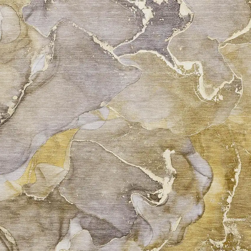 Taupe And Gray Abstract Washable Area Rug With UV Protection Photo 8