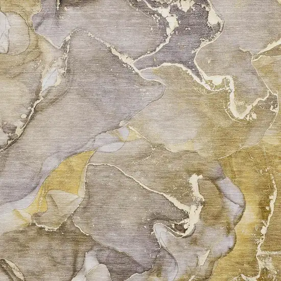 Taupe And Gray Abstract Washable Area Rug With UV Protection Photo 7