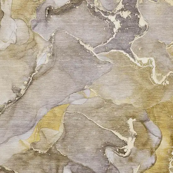 Taupe And Gray Abstract Washable Area Rug With UV Protection Photo 3