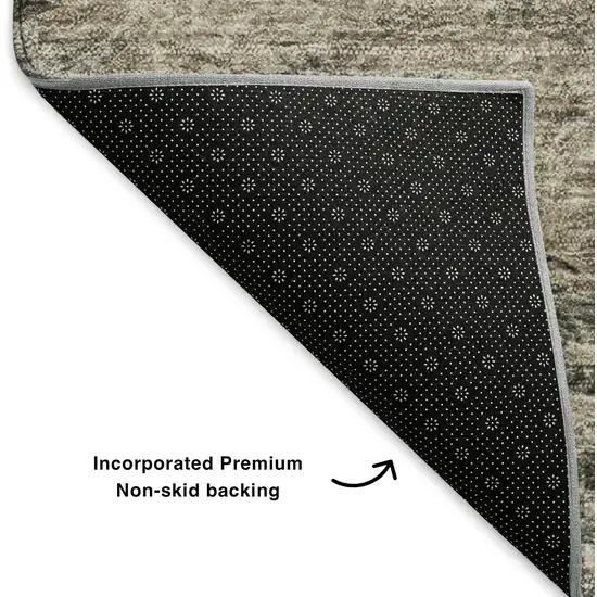 Taupe And Gray Abstract Washable Area Rug With UV Protection Photo 6