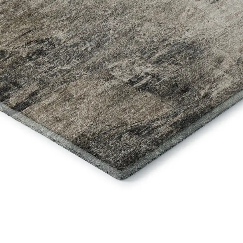 Taupe And Gray Abstract Washable Area Rug With UV Protection Photo 8