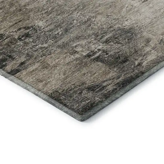 Taupe And Gray Abstract Washable Area Rug With UV Protection Photo 7