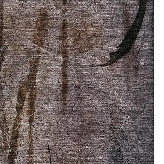 Taupe And Gray Abstract Washable Area Rug With UV Protection Photo 4