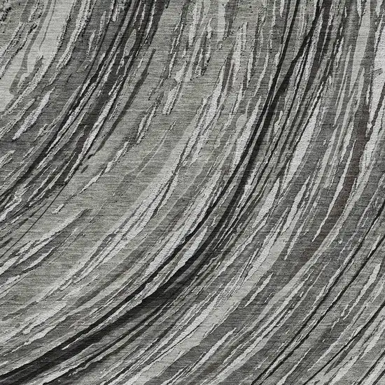 Taupe And Gray Abstract Washable Area Rug With UV Protection Photo 3