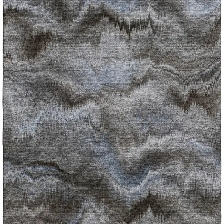 Taupe And Gray Abstract Washable Area Rug With UV Protection Photo 3