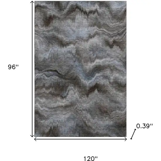 Taupe And Gray Abstract Washable Area Rug With UV Protection Photo 9