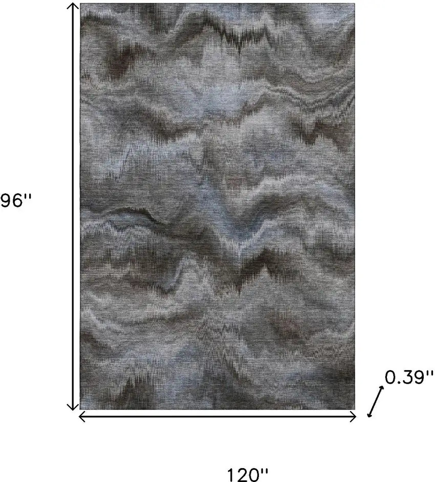 Taupe And Gray Abstract Washable Area Rug With UV Protection Photo 9