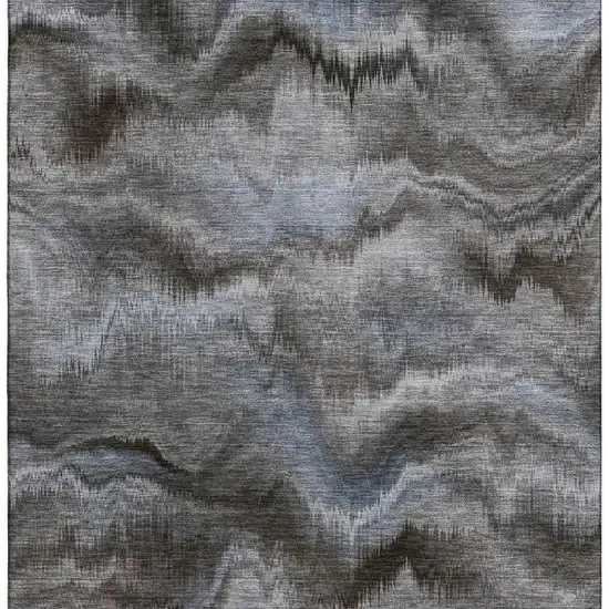 Taupe And Gray Abstract Washable Area Rug With UV Protection Photo 3