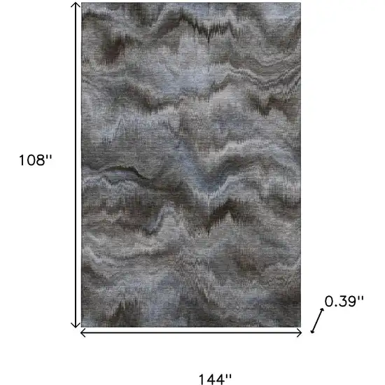 Taupe And Gray Abstract Washable Area Rug With UV Protection Photo 9