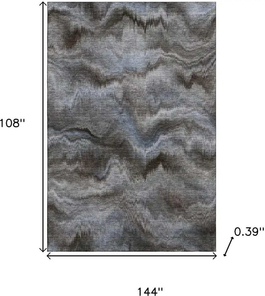 Taupe And Gray Abstract Washable Area Rug With UV Protection Photo 9