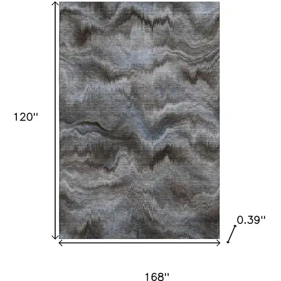 Taupe And Gray Abstract Washable Area Rug With UV Protection Photo 9
