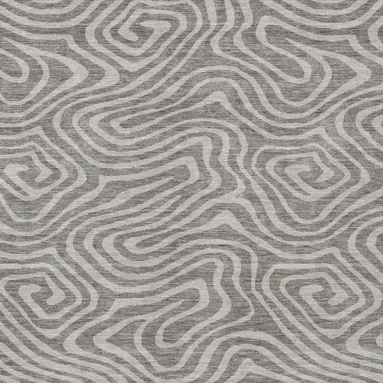 Taupe And Gray Abstract Washable Indoor Outdoor Area Rug Photo 6