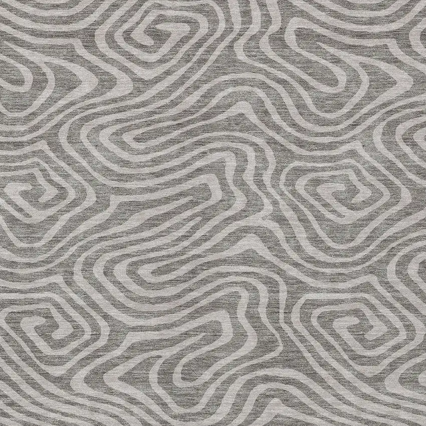 Taupe And Gray Abstract Washable Indoor Outdoor Area Rug Photo 6