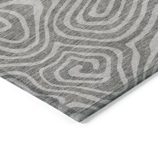 Taupe And Gray Abstract Washable Indoor Outdoor Area Rug Photo 5