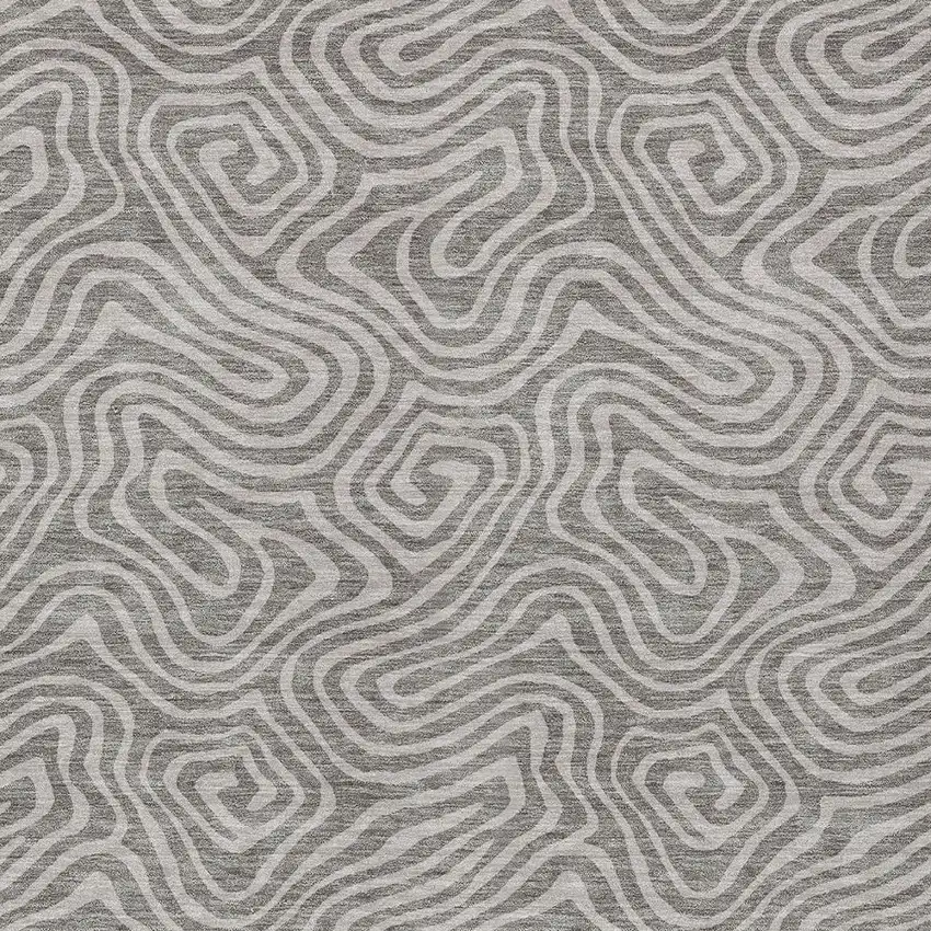 Taupe And Gray Abstract Washable Indoor Outdoor Area Rug Photo 6