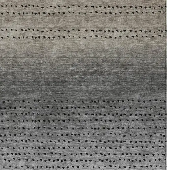 Taupe And Gray Abstract Washable Indoor Outdoor Area Rug Photo 4