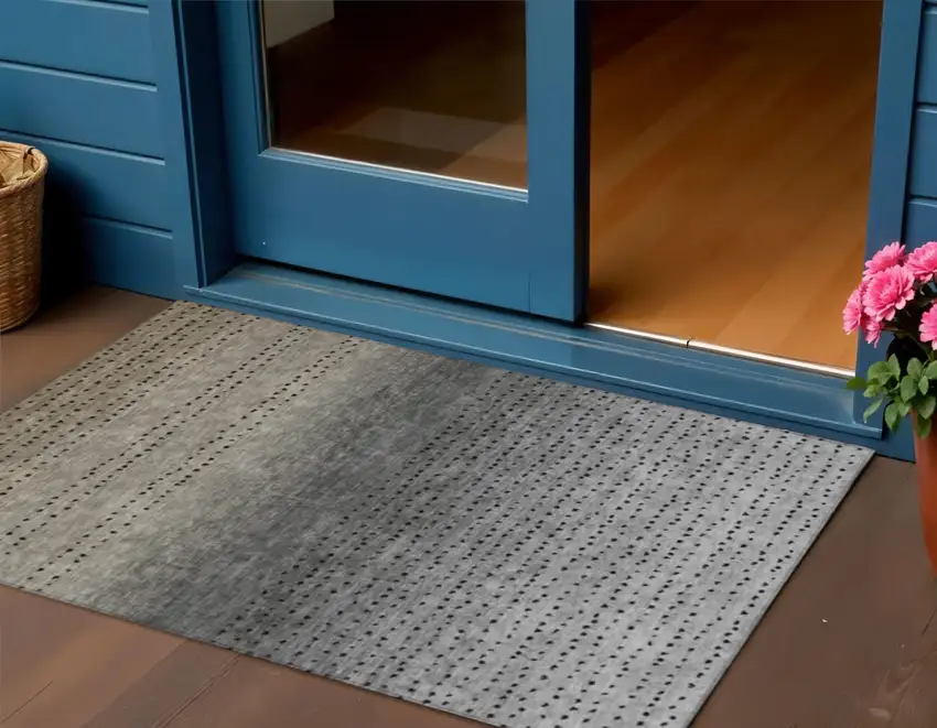 Taupe And Gray Abstract Washable Indoor Outdoor Area Rug Photo 2