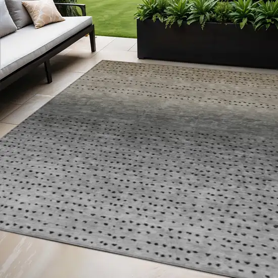Taupe And Gray Abstract Washable Indoor Outdoor Area Rug Photo 2
