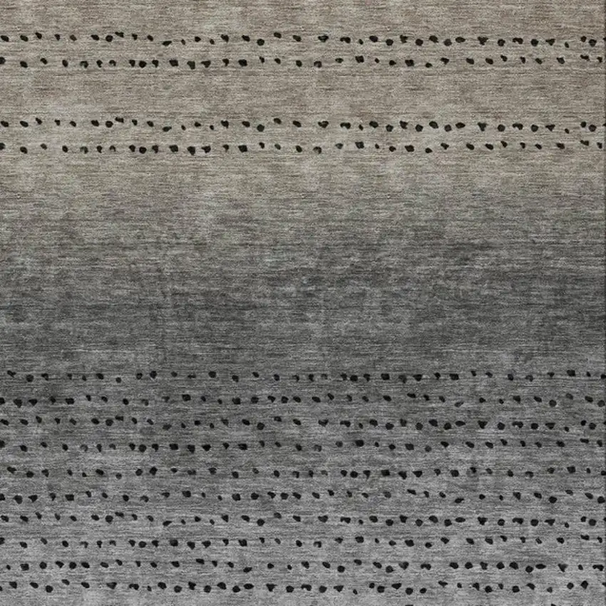 Taupe And Gray Abstract Washable Indoor Outdoor Area Rug Photo 3