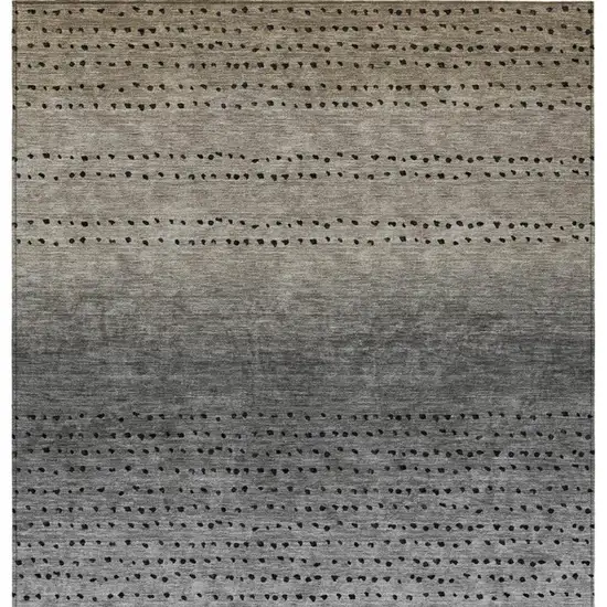 Taupe And Gray Abstract Washable Indoor Outdoor Area Rug Photo 4