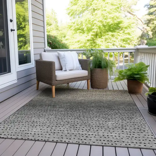 Taupe And Gray Abstract Washable Indoor Outdoor Area Rug Photo 8