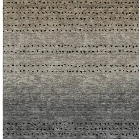 Taupe And Gray Abstract Washable Indoor Outdoor Area Rug Photo 3