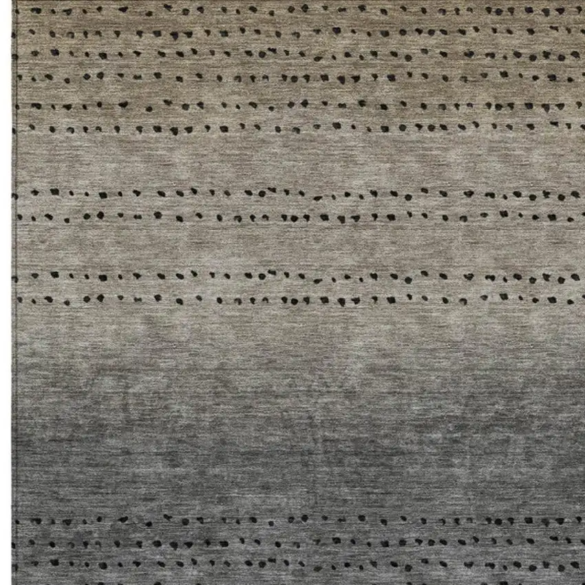 Taupe And Gray Abstract Washable Indoor Outdoor Area Rug Photo 3