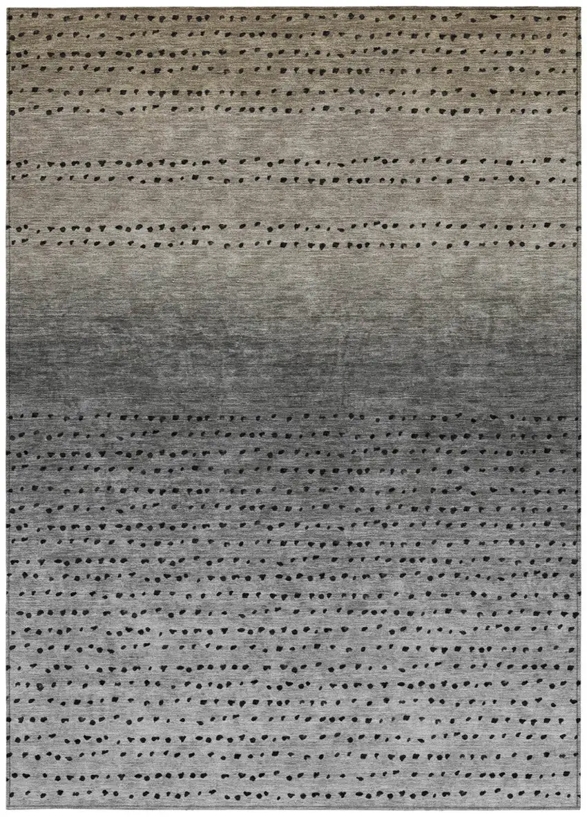 Taupe And Gray Abstract Washable Indoor Outdoor Area Rug Photo 3