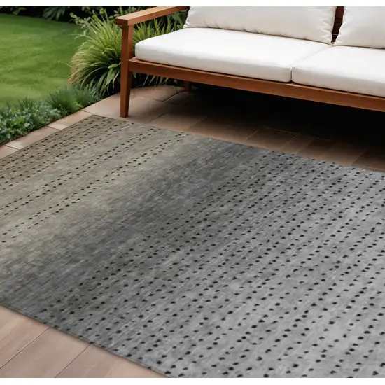 Taupe And Gray Abstract Washable Indoor Outdoor Area Rug Photo 2