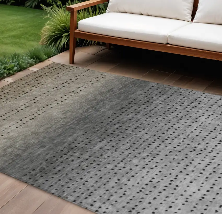 Taupe And Gray Abstract Washable Indoor Outdoor Area Rug Photo 2