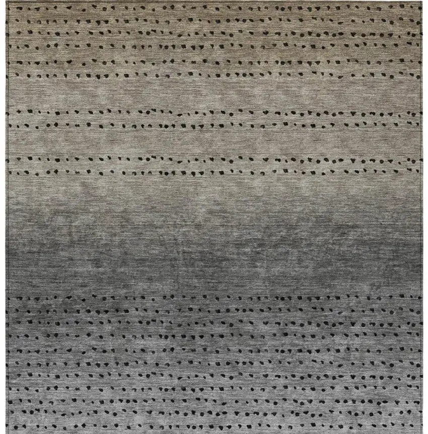 Taupe And Gray Abstract Washable Indoor Outdoor Area Rug Photo 4