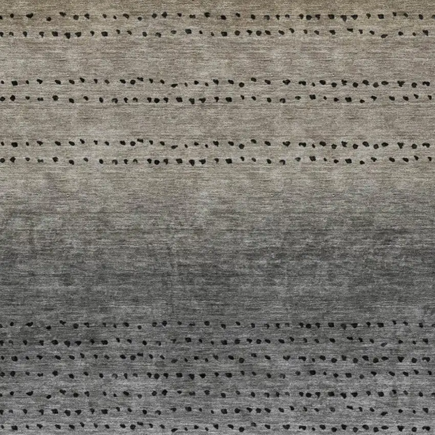 Taupe And Gray Abstract Washable Indoor Outdoor Area Rug Photo 3
