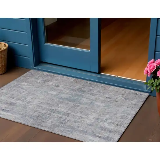 Taupe And Gray Abstract Washable Indoor Outdoor Area Rug Photo 1