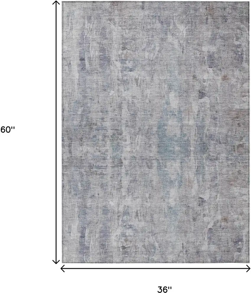 Taupe And Gray Abstract Washable Indoor Outdoor Area Rug Photo 3