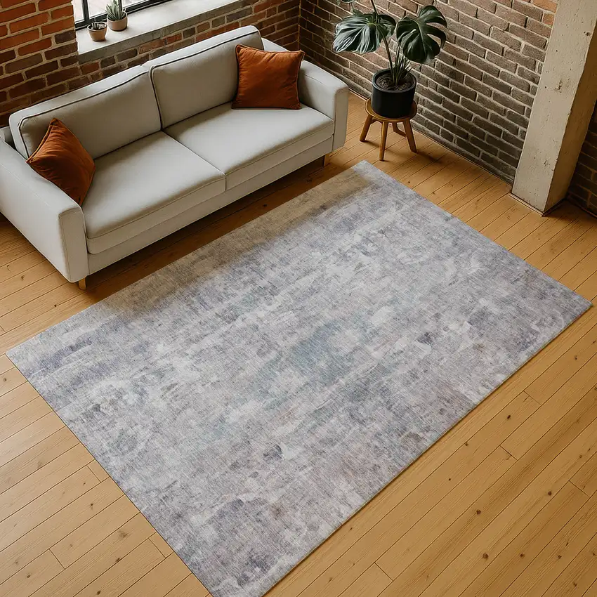 Taupe And Gray Abstract Washable Indoor Outdoor Area Rug Photo 8