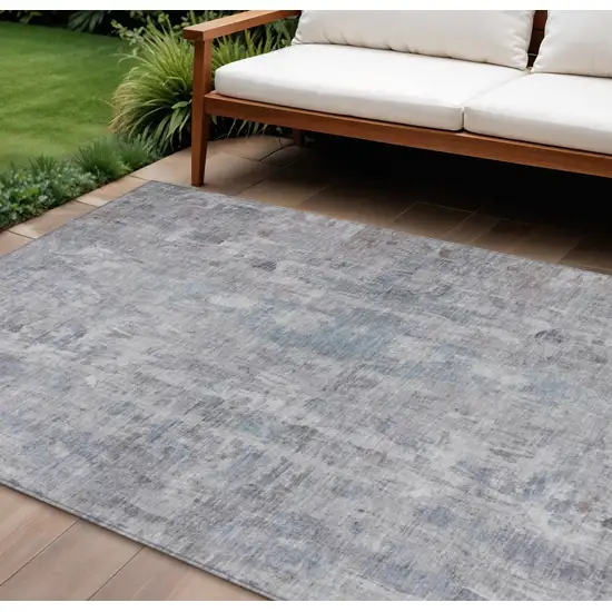 Taupe And Gray Abstract Washable Indoor Outdoor Area Rug Photo 1