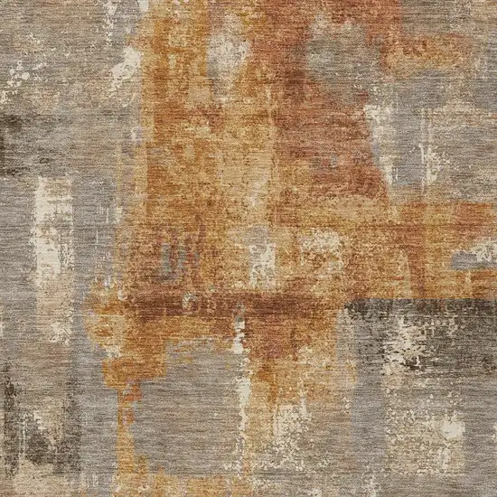 Taupe And Gray Abstract Washable Indoor Outdoor Area Rug Photo 4