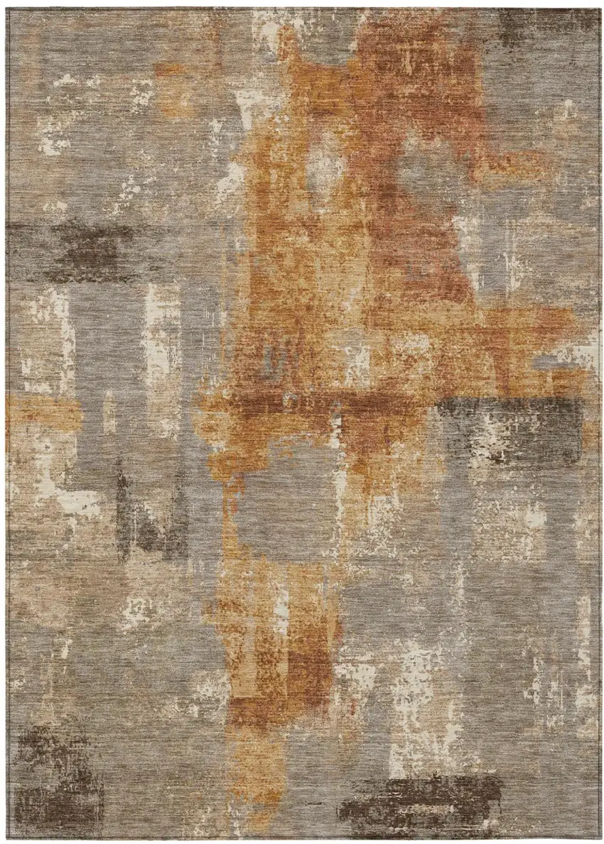 Taupe And Gray Abstract Washable Indoor Outdoor Area Rug Photo 2